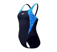 Speedo Women's HyperBoom Splice Muscleback Swimsuit Swimming Costume Blue Size 34" Approx UK 10