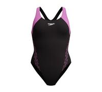 Speedo Women's Hyperboom Splice Racerback Swimsuit Swimming Costume Neon Violet Size 36" Approx UK 14
