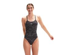 Speedo Womens/Ladies All-Over Print Cross Back One Piece Swimsuit (Black) - Size 14 UK