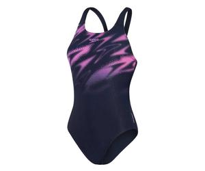 Speedo Womens/Ladies Hyper Boom Graffiti One Piece Swimsuit6 UK Navy/Pink GT170