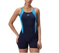 Speedo Women's Hyperboom Splice Legsuit | Quick Drying | Training | FitneS | Chlorine Resistant, Lagoon Blue/Celeste, 3838