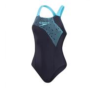 Speedo Women's Medley Logo 1 Piece Swimsuit | Classics | Medalist Style, True Navy/Picton Blue, 42
