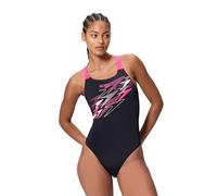 Speedo Medley Logo Medalist Swimsuit Black UK 40 Woman