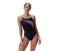 Women's Medley Logo Swimsuit Black/Peach - 34 Bright Peach 34