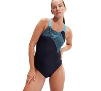 Speedo Women's Medley Logo One Piece Swimsuit | ClaSics | Medalist Style, True Navy/Picton Blue, 28