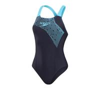 Speedo Women's Medley Logo One Piece Swimsuit | Classics | Medalist Style, True Navy/Picton Blue, One Size