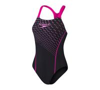 Speedo Womens Medley Logo Swimsuit in Black/Diva - Size 6 UK