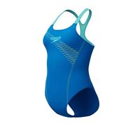 Speedo Women's Medley Logo Swimsuit Swimming Costume Blue Size 34" Approx UK 10