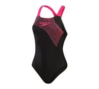 Speedo Womens Medley Medalist Swimsuit Black/Pink 16