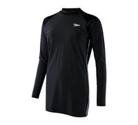Speedo Women's Modest Long-line Tunic Cover Up Swimwear, Black/White, 34