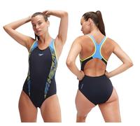 Speedo Women's Placement Laneback Swimsuit Navy/Blue - 38" (UK 14) - 8-00305416834