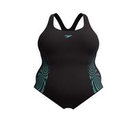 Speedo Womens Placement Medalist Swimsuit - Swimming Costume - Black/Dark Teal