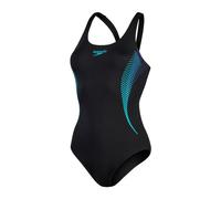 Speedo Women's Placement Muscleback Black/Green Swimsuit/Swimming Costume