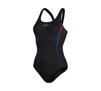 Speedo Women's Placement Muscleback Black/Red Swimsuit/Swimming Costume