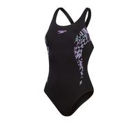 Speedo Womens Placement Muscleback Swimming Costume True Navy Sweet Purple Harlequin Green