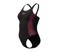 Speedo Women's Placement Muscleback Swimsuit Swimming Costume Neon Violet Size 34" Approx UK 12