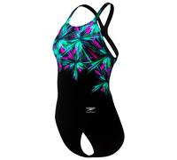 Speedo - Women's Placement Printed Powerback - Swimsuit size 42, black