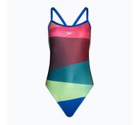 SPEEDO WOMENS PLACEMENT TURNBACK SWIMSUIT MULTICOLOUR SIZE 6 / 28" BUST 1 PIECE