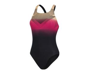 Speedo Womens Plmt Medals Swim Suit Black/Red 34