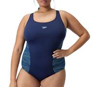 Speedo Women's Plus Placement Medalist One Piece Swimsuit, Navy Blue, 44