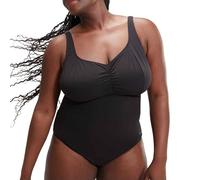 Speedo Women's Plus Size Solid Aquanite Swimsuit, Anthracite, 46