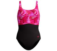 Speedo Women's Print Contour Eclipse One Piece Swimsuit, Black, 36