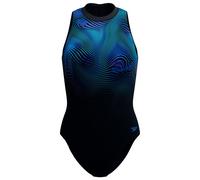 Speedo - Women's Print Hydrasuit One Piece - Swimsuit size 10, black/blue
