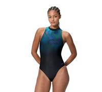 Speedo Womens Print Hydrasuit Swimsuit Swimming Costume Anthracite Size Size 44" Approx UK 20