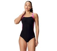 Speedo Women's Print Luna Lustre One Piece Swimsuit, Black, 34