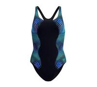 Speedo Womens Print Medalist One Piece, Grey, Size 10, Women Grey