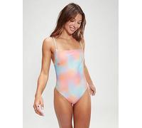 Speedo Womens Printed Adjustable Swimsuit - Blue/orange, Blue, Size 30, Women Blue