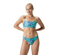 Speedo Women's Printed Adjustable Thinstrap 2 Piece Swimsuit Swimming Costume Hapuna Blue Size 40" Approx UK 18