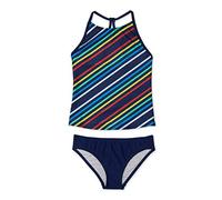 Speedo -Womens Printed High Neck Tankini Set (Big Kids) Blue Harmony 14 Big Kids