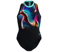 SPEEDO Women's Printed Hydrasuit Swimsuit Swimming Costume Speedo Black Size 42" Approx UK 20