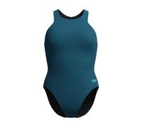 Speedo Womens Racer Zip Swimsuit with Built in Swim Bra - Swim Costume - Teal