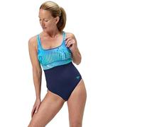 Speedo Women's Shaping Contour Eclipse Printed One Piece Swimsuit | Shapewear | Beach and Holiday Swimwear, Turquoise Gem, 46