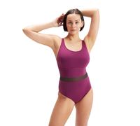 Speedo Womens Shaping LuniaGlow Swimsuit in Purple - Size 10 UK