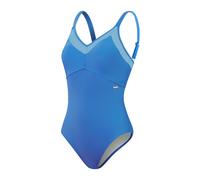 Speedo Womens Shaping Mesh Detail Swimsuit in Blue Nylon - Size 10 UK