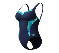 Speedo Women's Shaping Printed LunaElustre Swimsuit Swimming Costume Blue Green Size 36" Approx UK 12