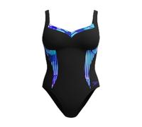 Speedo Women's Shaping Printed LunaElustre Swimsuit Swimming Costume Blue Green Size 38" Approx UK 14