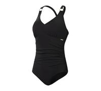 Speedo Womens Shaping V Neck 1 Piece Swimsuit Black 34