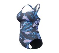 Speedo Women's Shaping V-Neck | One Piece Swimsuit | Active Leisure Swimwear, Purple, 36