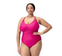Speedo Women's Shaping V-Neck Plus 1 Piece Swimsuit in Pink