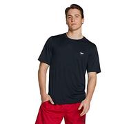 Speedo Women's Short Sleeve Easy Rash Guard Swim Shirt with Uv and UPF 50+ Protection, Basic Black, X-Large