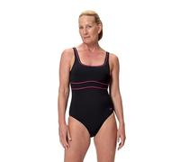 Speedo Womens Solid Contour Eclipse Swimsuit Swimming Costume Anthracite/Ruby Size Size 40" Approx UK 16