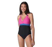 Speedo Women's Swimsuit One Piece Adjustable Crossback Contemporary Cut, Rose Violet, 16
