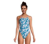 Speedo Women's Swimsuit One Piece Endurance Fixed Back Double Strap, Blue Jewel, 24