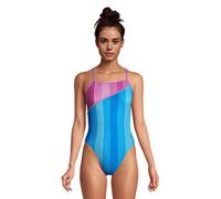 Speedo Women's Swimsuit One Piece Endurance Turnz Tie Back Printed, Blue, 26
