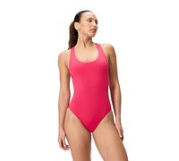 Speedo Women's Swimsuit One Piece Essentials with Removable Cups Soft Fabric, Scoop Ruby, XL