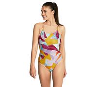 Speedo Women's Swimsuit One Piece Prolt Volt Back Printed, Abstract Radiant Yellow, 28